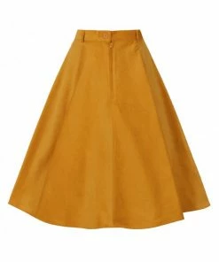 Hell Bunny Jefferson Corduroy Skirt - Mustard 10 Hell Bunny Jefferson Corduroy Skirt - Mustard