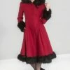 Hell Bunny Elvira Coat - Burgundy