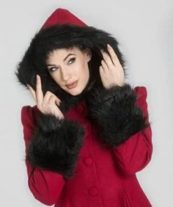 Hell Bunny Elvira Coat - Burgundy 9 Hell Bunny Elvira Coat - Burgundy