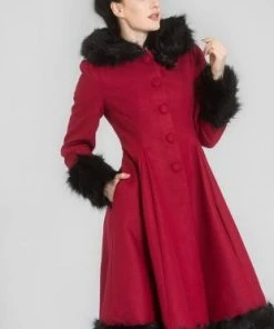 Hell Bunny Elvira Coat - Burgundy 10 Hell Bunny Elvira Coat - Burgundy
