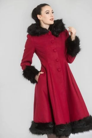Hell Bunny Elvira Coat - Burgundy 6 Hell Bunny Elvira Coat - Burgundy