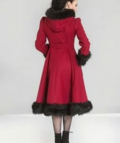 Hell Bunny Elvira Coat - Burgundy