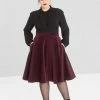 Hell Bunny Jefferson Corduroy Skirt - Wine