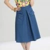 Hell Bunny Freddie Chambray A-Line Skirt 1 Hell Bunny Freddie Chambray A-Line Skirt