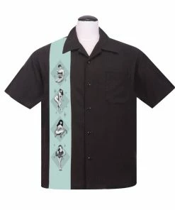 Steady Clothing Bettie Page Pinup Panel Button Up