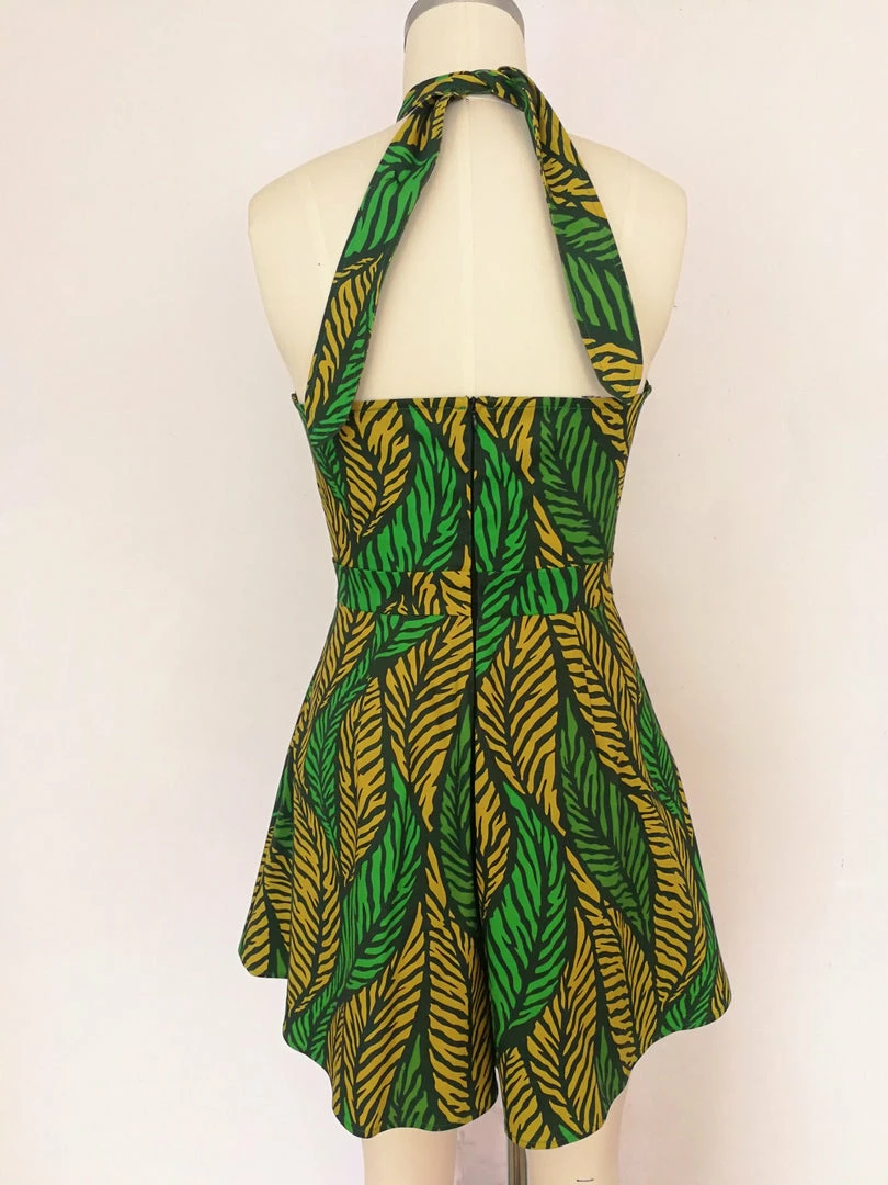 Bottoms Boulevard Nights Romper - Tiger Leaf Green 7 Bottoms Boulevard Nights Romper - Tiger Leaf Green