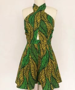 Bottoms Boulevard Nights Romper - Tiger Leaf Green 10 Bottoms Boulevard Nights Romper - Tiger Leaf Green