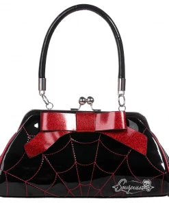 Sourpuss Spiderweb Floozy Purse In Black/Red Sourpuss Clothing