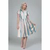 Suzie's Bombshell Boutique Collectif Judy Teacup Striped Swing Dress