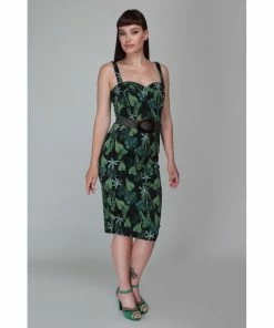 Collectif Mainline Kiana Black Forest Pencil Dress