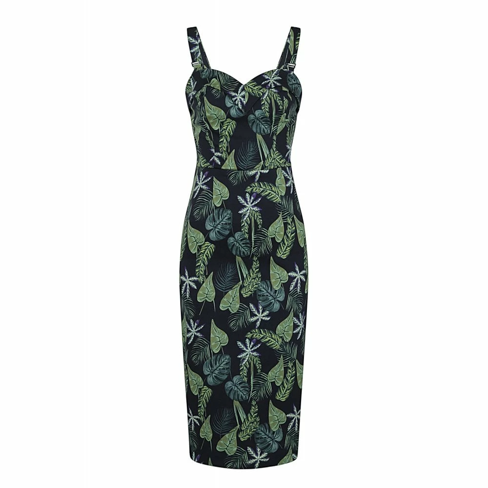 Collectif Mainline Kiana Black Forest Pencil Dress 4 Collectif Mainline Kiana Black Forest Pencil Dress