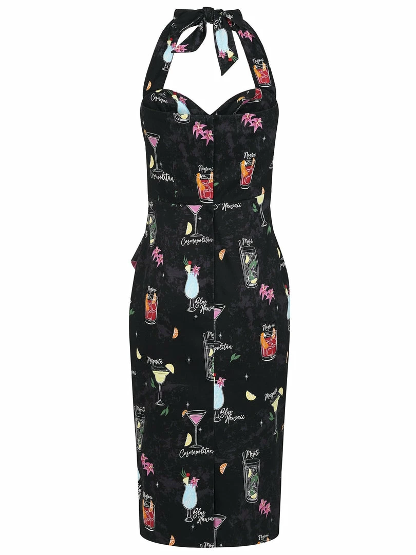 Collectif Lorna Cocktail Menu Pencil Dress 4 Collectif Lorna Cocktail Menu Pencil Dress