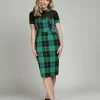 Collectif Mac Foliage Check Pencil Dress