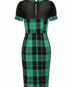 Collectif Mac Foliage Check Pencil Dress