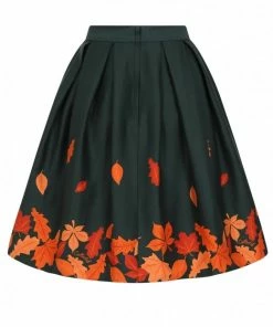 Collectif Marilu Leaves Border Swing Skirt