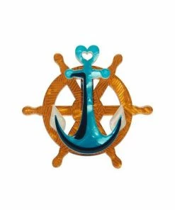 Erstwilder Nautical Minis Helm & Home Brooch