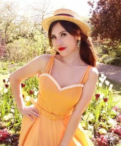 Collectif Nova Heart Trim Swing Dress