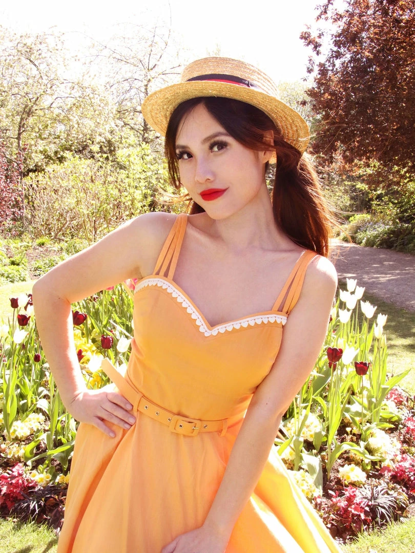 Collectif Nova Heart Trim Swing Dress 4 Collectif Nova Heart Trim Swing Dress