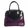 Sourpuss Clothing Sourpuss Sparkle Webbed Bowler Purse - Black/Purple