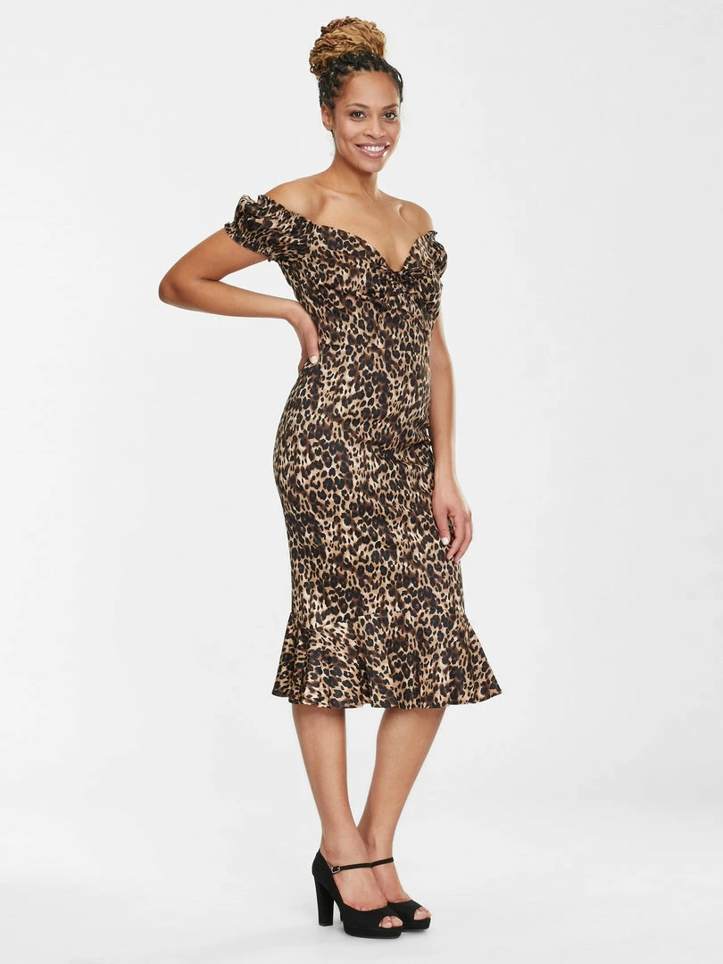 Collectif Sasha Leopard Pencil Dress 3 Collectif Sasha Leopard Pencil Dress