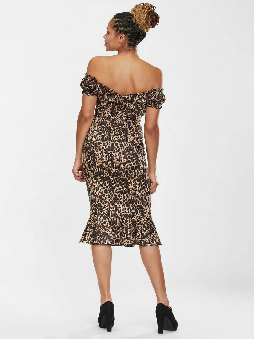 Collectif Sasha Leopard Pencil Dress 4 Collectif Sasha Leopard Pencil Dress
