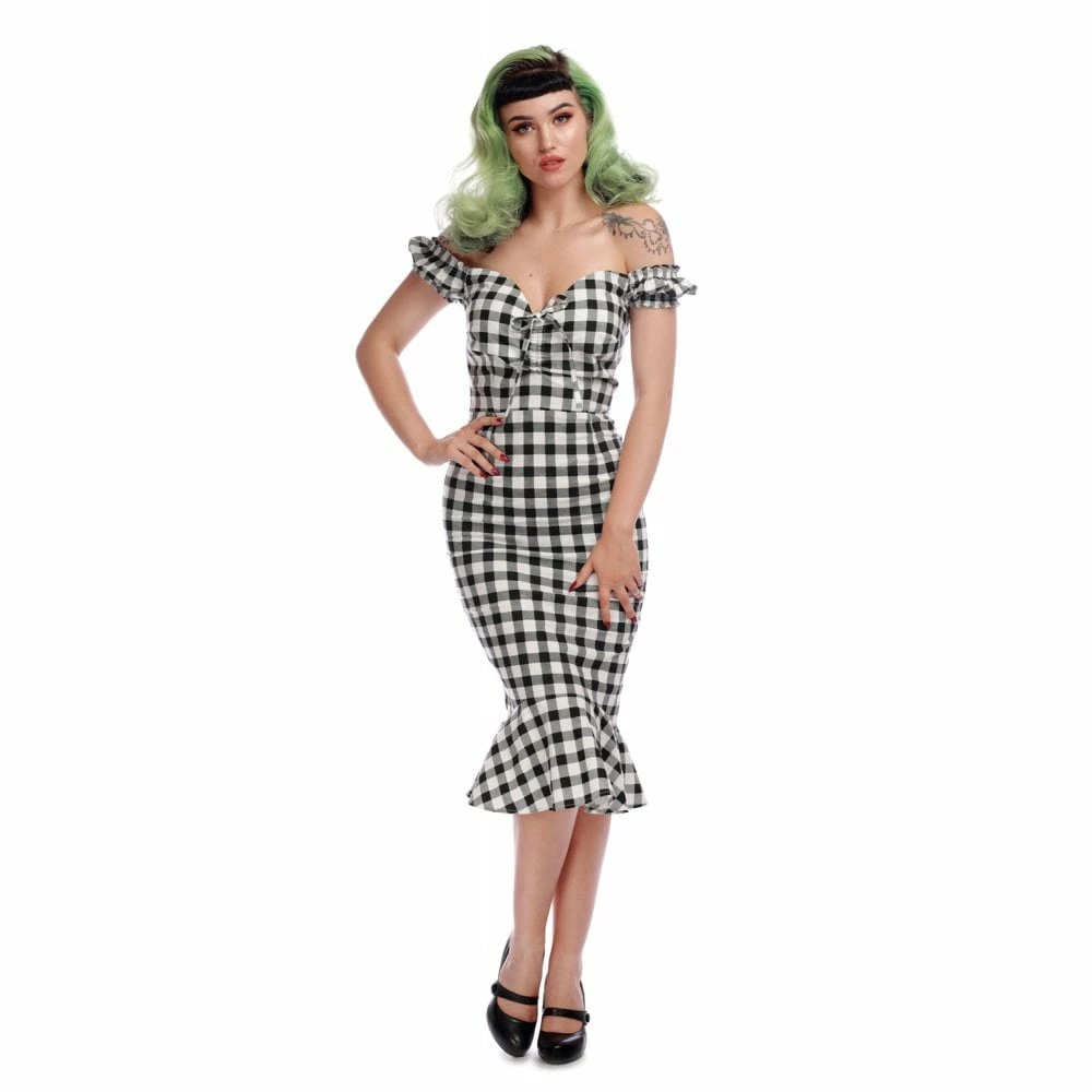 Collectif Mainline Sasha Gingham Fishtail Dress 3 Collectif Mainline Sasha Gingham Fishtail Dress