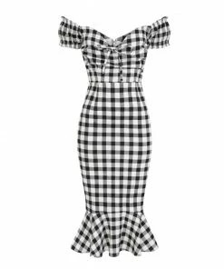 Collectif Mainline Sasha Gingham Fishtail Dress
