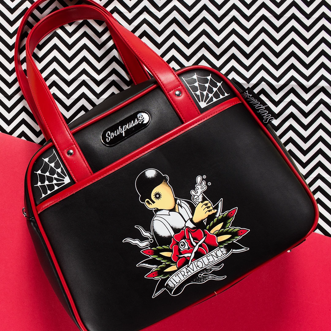 Sourpuss Clothing Sourpuss Ultraviolence Bowler Purse 6 Sourpuss Clothing Sourpuss Ultraviolence Bowler Purse