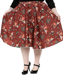 Sourpuss Deer Me Sweets Skirt - Cinnamon Sourpuss Clothing