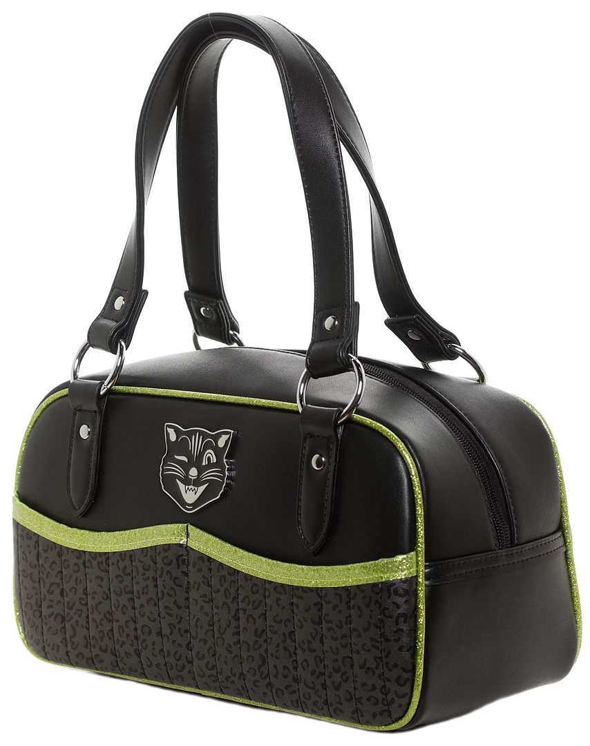 Sourpuss Clothing Sourpuss Jinx Tessa Purse In Black/Green 4 Sourpuss Clothing Sourpuss Jinx Tessa Purse In Black/Green