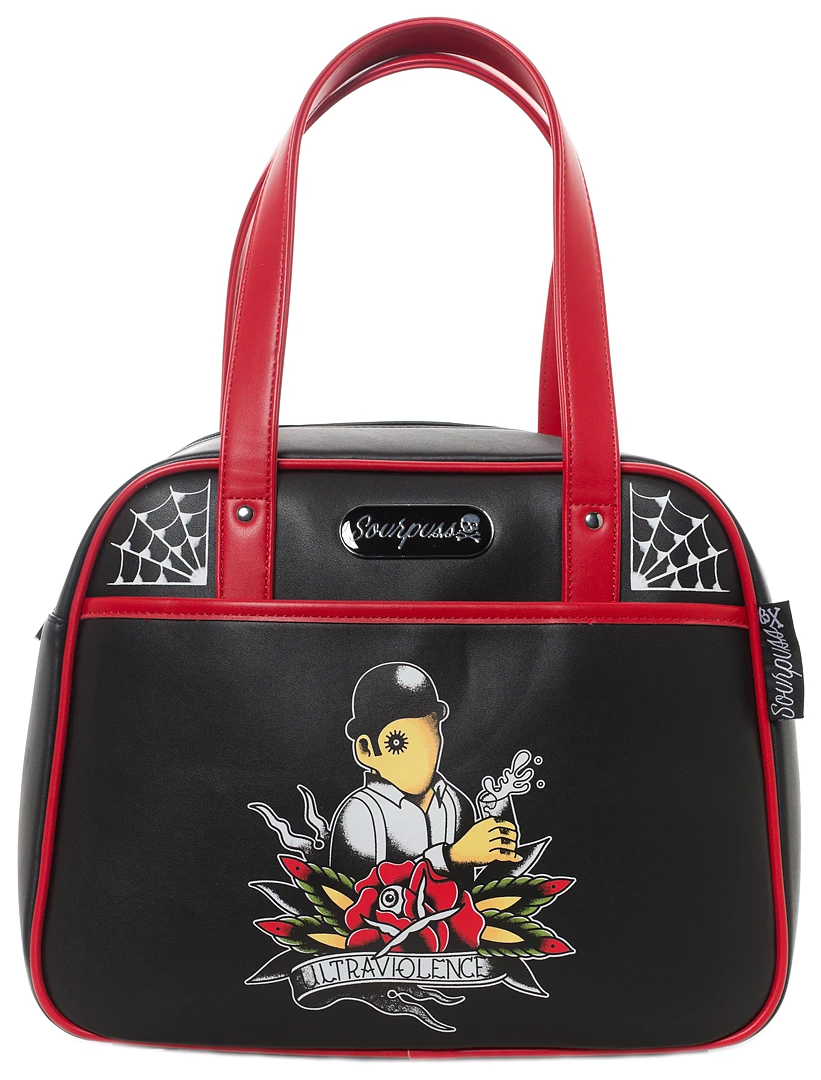 Sourpuss Clothing Sourpuss Ultraviolence Bowler Purse 3 Sourpuss Clothing Sourpuss Ultraviolence Bowler Purse