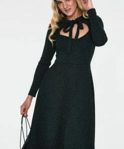 Voodoo Vixen Starlynn Green Snowflake Dress