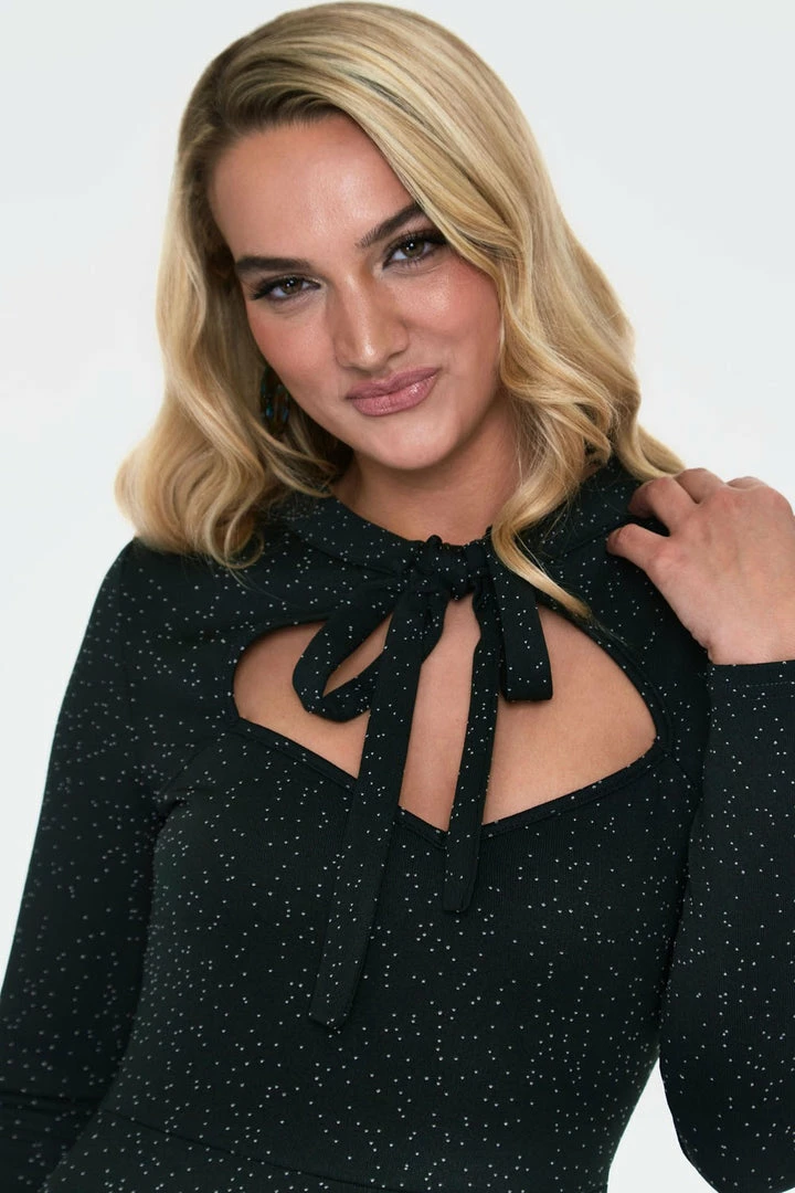 Voodoo Vixen Starlynn Green Snowflake Dress 5 Voodoo Vixen Starlynn Green Snowflake Dress