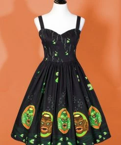The Oblong Box Shop Swamp Creature Tiki Mug Sweetheart Dress