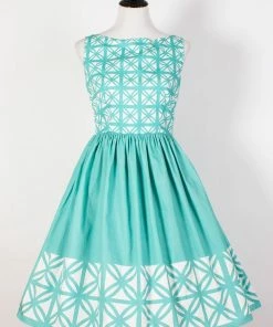 The Oblong Box Shop Kiki Breeze Block Dress - Turquoise
