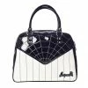 Sourpuss Sparkle Webbed Bowler Purse - Black/White
